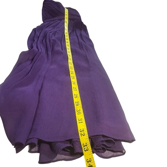 J Crew Silk Chiffon Nadia Strapless Party Dress Size 10 HOCO Purple Bridesmaid - Picture 8 of 13